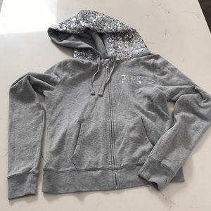 Pink by VS Gray and silver sparkle jacket Medium